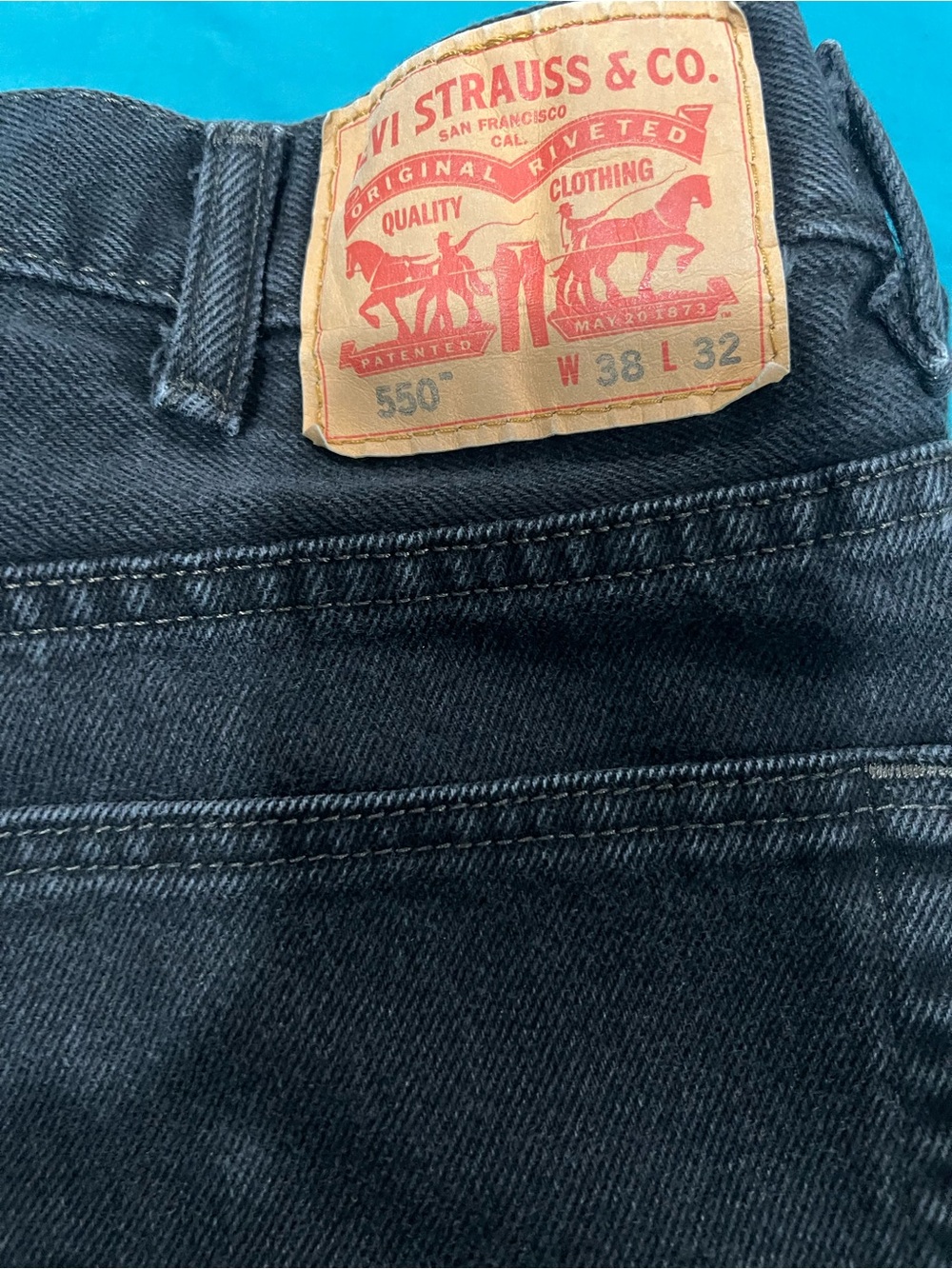 Levi's Men's Black Straight Jeans - 550 Style